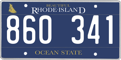 RI license plate 860341
