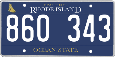 RI license plate 860343