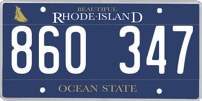 RI license plate 860347