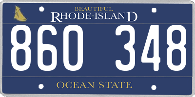 RI license plate 860348
