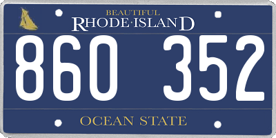 RI license plate 860352
