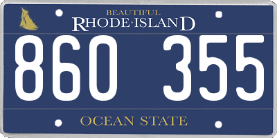 RI license plate 860355