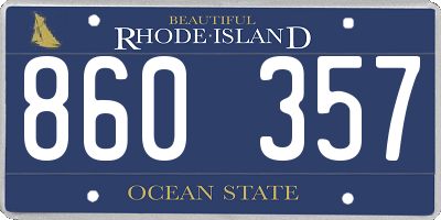 RI license plate 860357