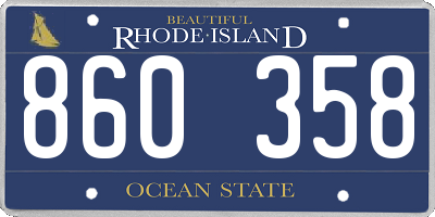 RI license plate 860358