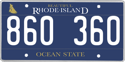 RI license plate 860360