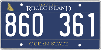 RI license plate 860361