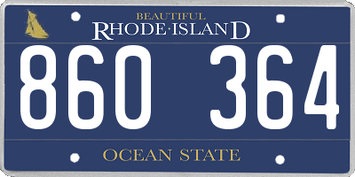 RI license plate 860364