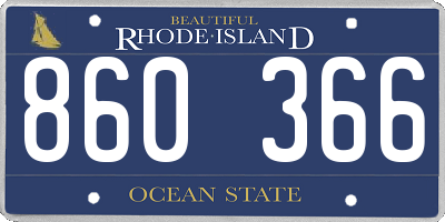 RI license plate 860366