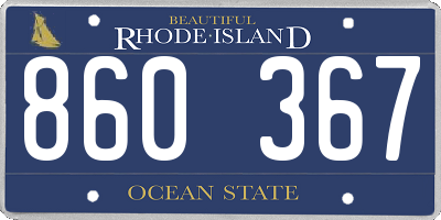 RI license plate 860367