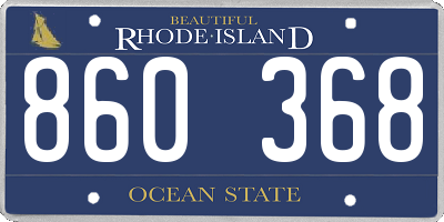 RI license plate 860368