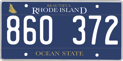RI license plate 860372