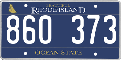 RI license plate 860373
