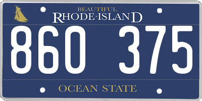 RI license plate 860375