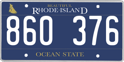 RI license plate 860376