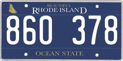 RI license plate 860378