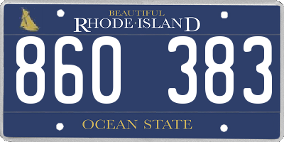 RI license plate 860383