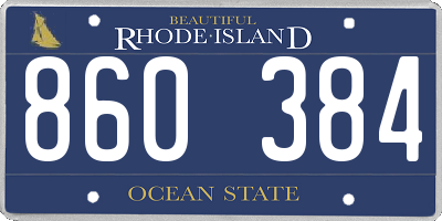 RI license plate 860384