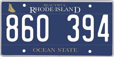 RI license plate 860394