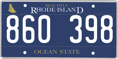 RI license plate 860398