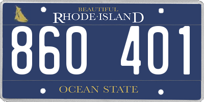 RI license plate 860401