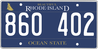 RI license plate 860402