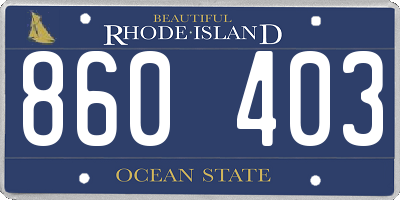 RI license plate 860403