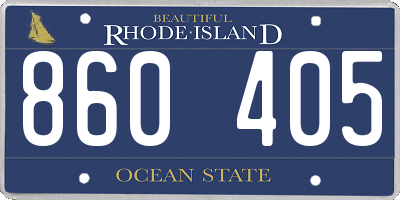 RI license plate 860405