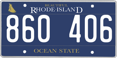 RI license plate 860406