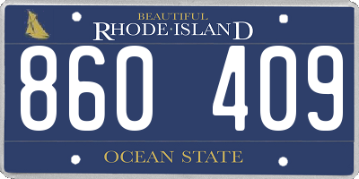 RI license plate 860409