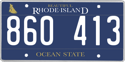 RI license plate 860413