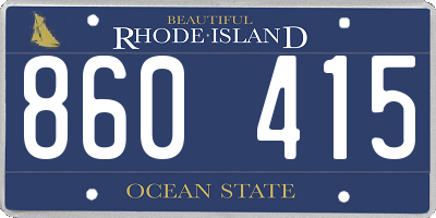 RI license plate 860415