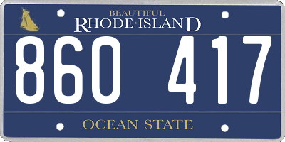 RI license plate 860417