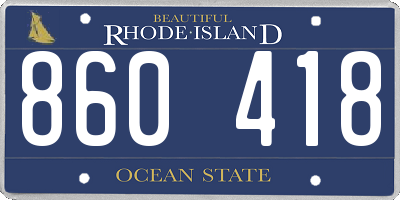 RI license plate 860418