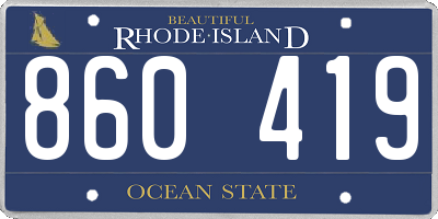 RI license plate 860419