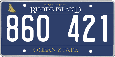 RI license plate 860421
