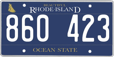 RI license plate 860423