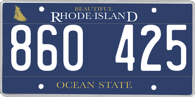 RI license plate 860425