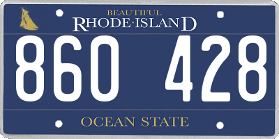 RI license plate 860428