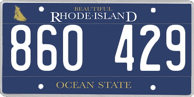 RI license plate 860429
