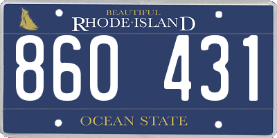 RI license plate 860431