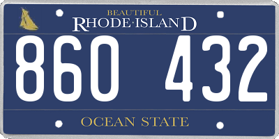 RI license plate 860432