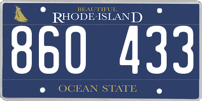 RI license plate 860433
