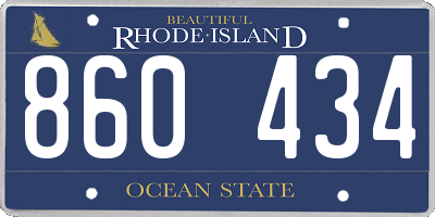 RI license plate 860434