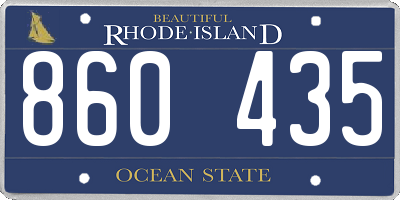 RI license plate 860435