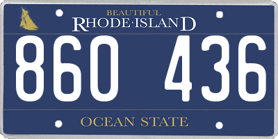 RI license plate 860436