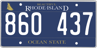 RI license plate 860437