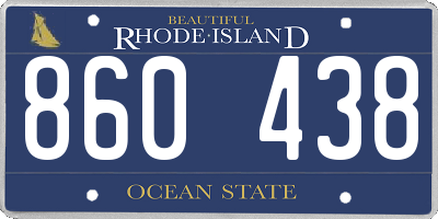 RI license plate 860438