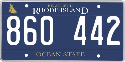 RI license plate 860442