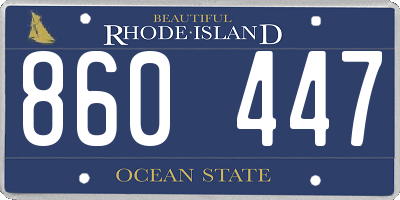 RI license plate 860447