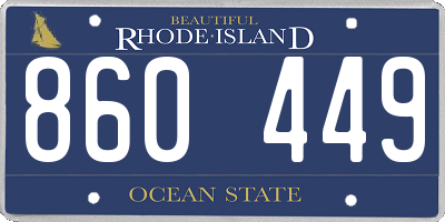 RI license plate 860449